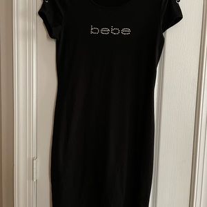 Bebe knit dress sz L black mid length